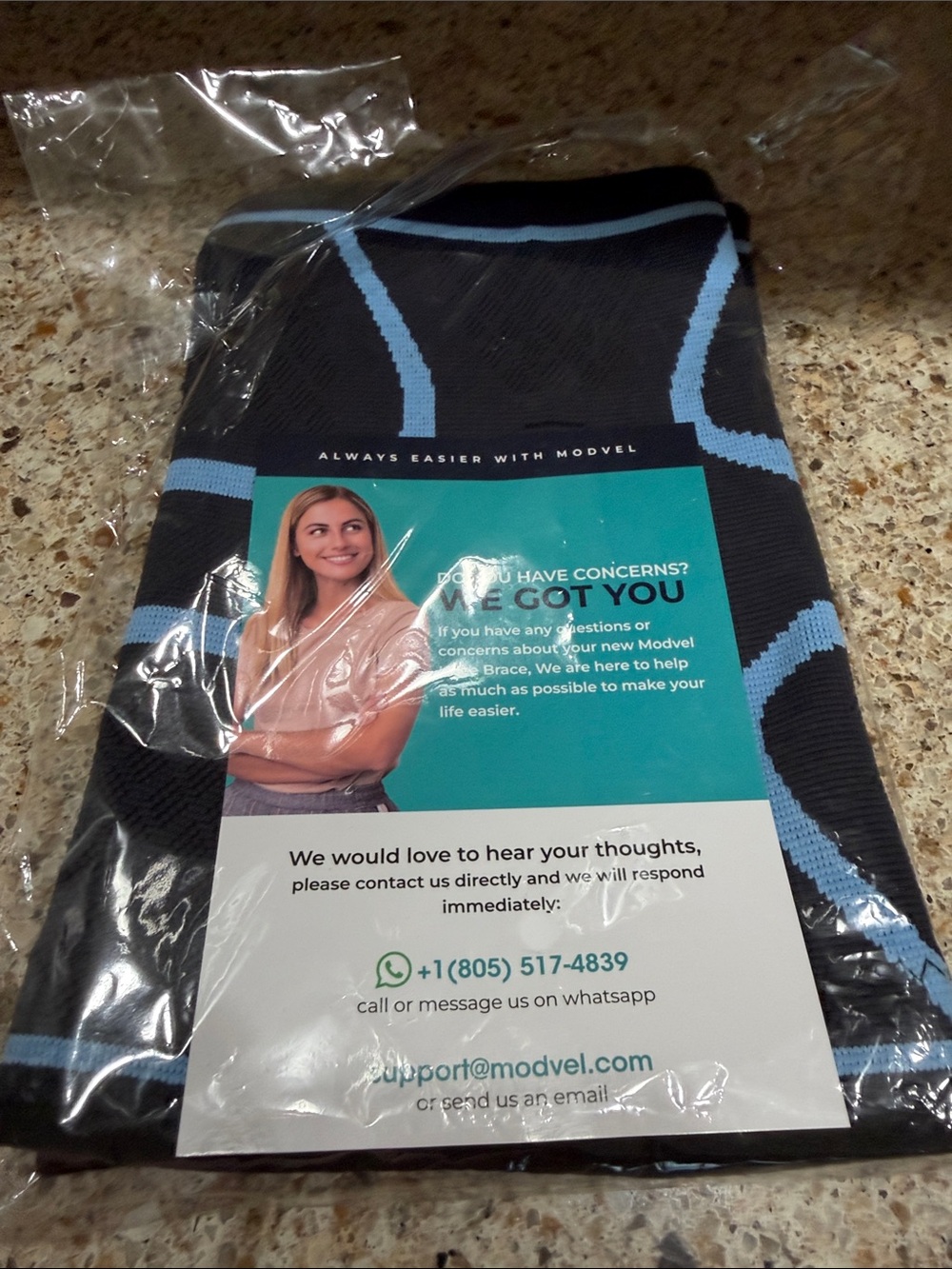 Women’s  or man Black & Light Blue Intimate Compression Sleeve tried on only